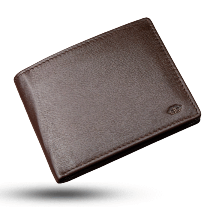 Classic Luxury Leather Wallet – RFID Secure with Coin Pocket & Hidden Compartments (Brown)