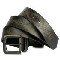 Serpentessa Genuine Leather Belt – Matte Black, Adjustable & Gift-Ready (Jade Green) - Image 2
