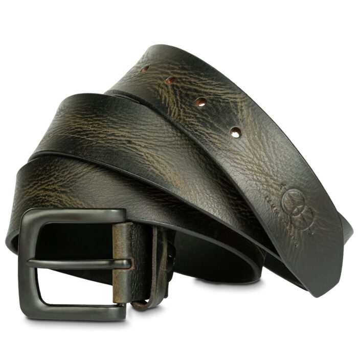 Serpentessa Genuine Leather Belt – Matte Black, Adjustable & Gift-Ready (Jade Green) - Image 2