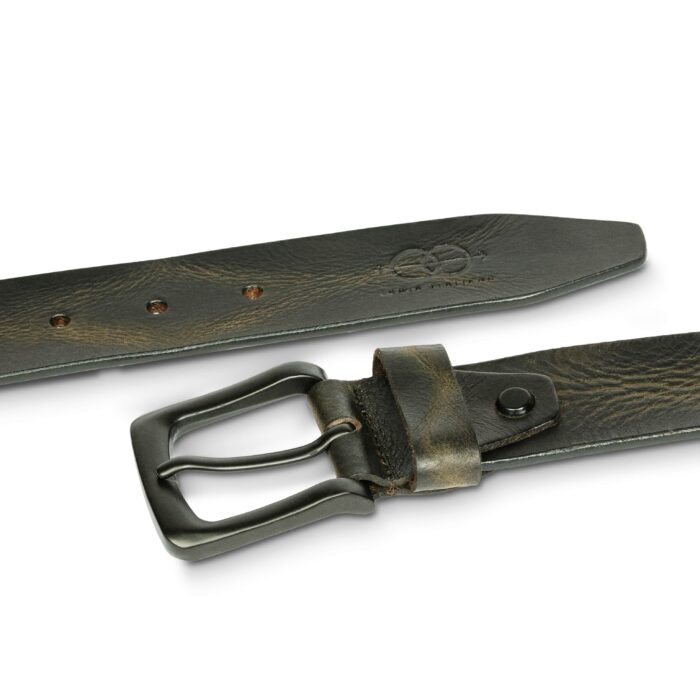 Serpentessa Genuine Leather Belt – Matte Black, Adjustable & Gift-Ready (Jade Green) - Image 4