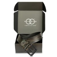 Serpentessa Genuine Leather Belt – Matte Black, Adjustable & Gift-Ready (Jade Green)