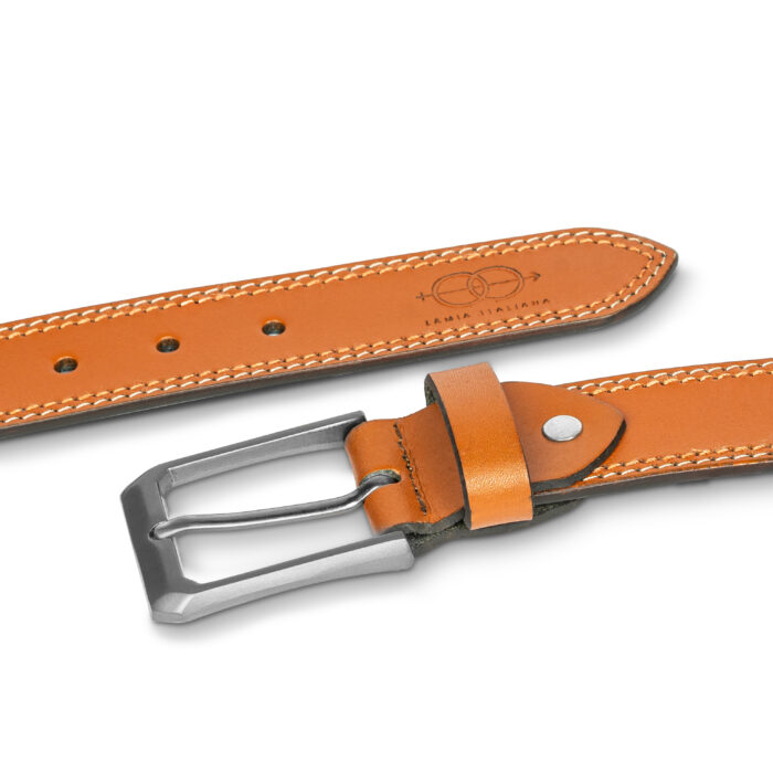 Hand-Stitched Genuine Leather Belt – Matte Buckle, Formal & Casual Wear - Image 5
