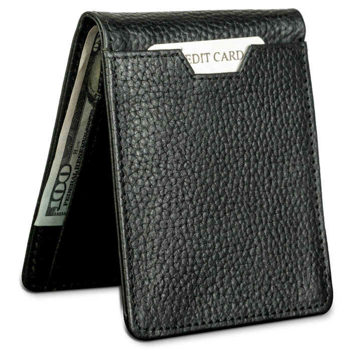 Velato NeoSlim Leather Wallet – RFID Protected with Hidden Pockets & Card Slots (Black)