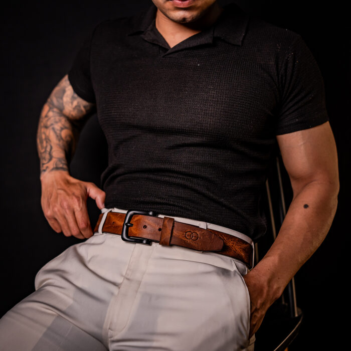 Serpentessa Genuine Leather Belt – Matte Black, Adjustable & Gift-Ready (Cocoa Brown) - Image 2