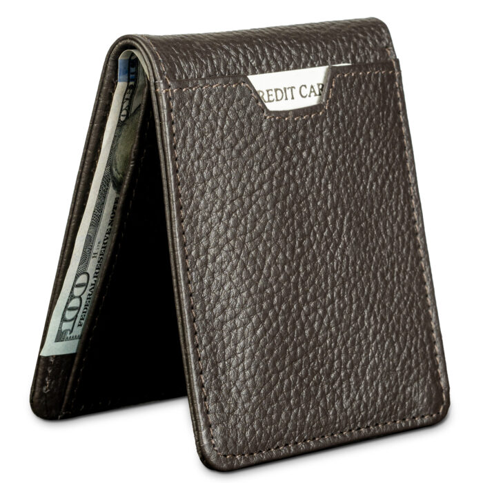 Velato NeoSlim Leather Wallet – RFID Protected with Hidden Pockets & Card Slots (Brown)