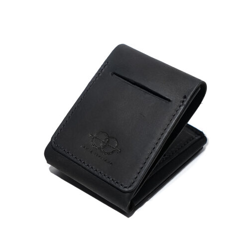 NUDO Handmade Vegetable-Tanned Tri-fold Leather Wallet (Black)