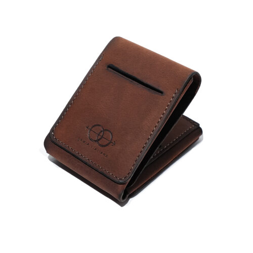 NUDO Handmade Vegetable-Tanned Tri-fold Leather Wallet (Brown)
