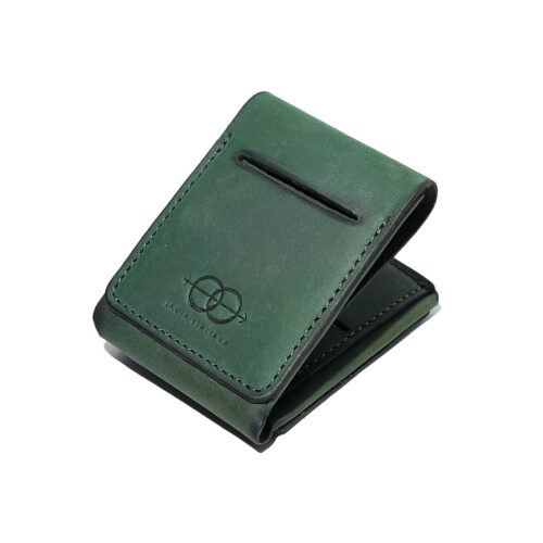 NUDO Handmade Vegetable-Tanned Tri-fold Leather Wallet (Green)